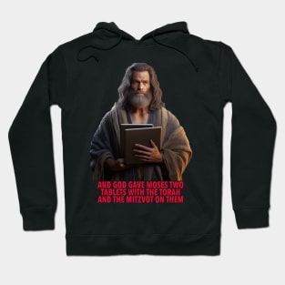 Moses Holding Two Tablets Hoodie